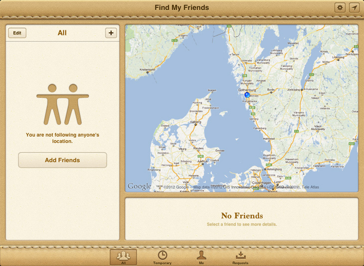 Find My Friends for iPad